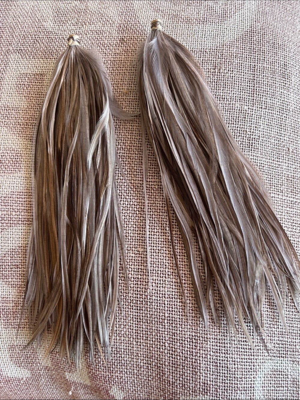 Emu Feather Long Earring Style Bundles For Festival Crafting Gray/Brown